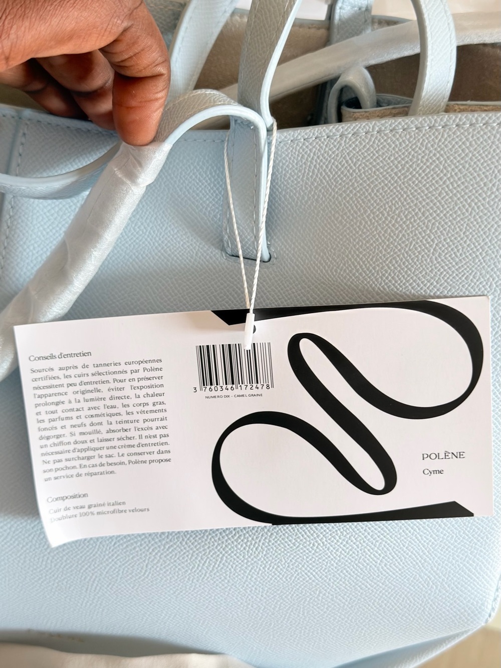 Pyrène Tote Bag in Light Blue - Picture 9 of 12